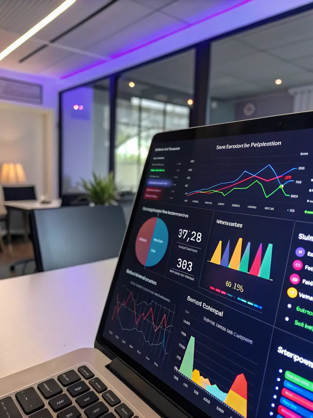 A dashboard view of the Convert4U platform, displaying key sales metrics and conversion rates from WhatsApp interactions.